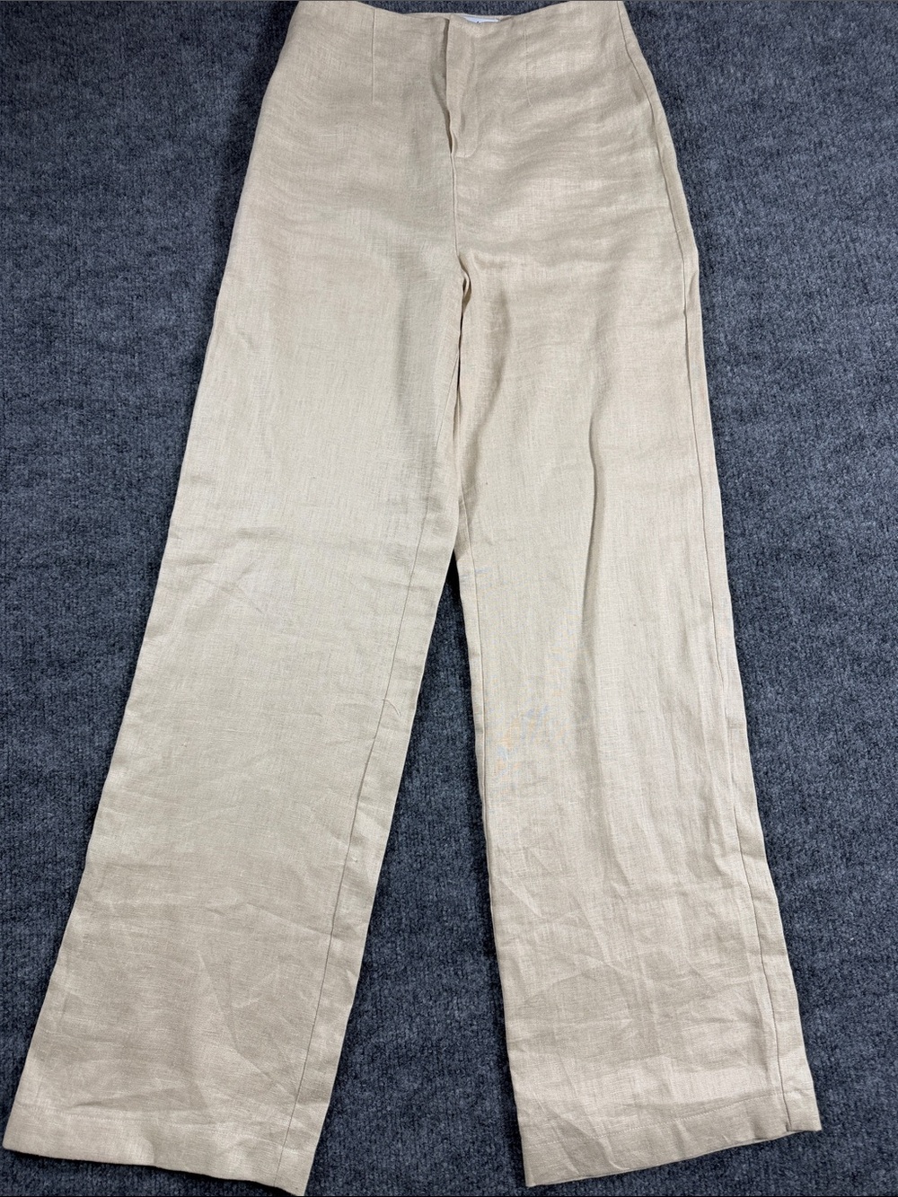 Nati Rio Wide Leg Linen Blend Pants in Beige